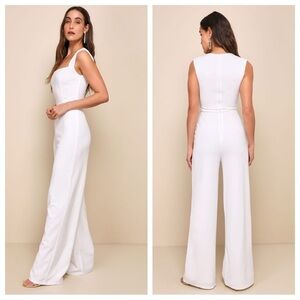 Lulus Enticing Endeavors White Jumpsuit